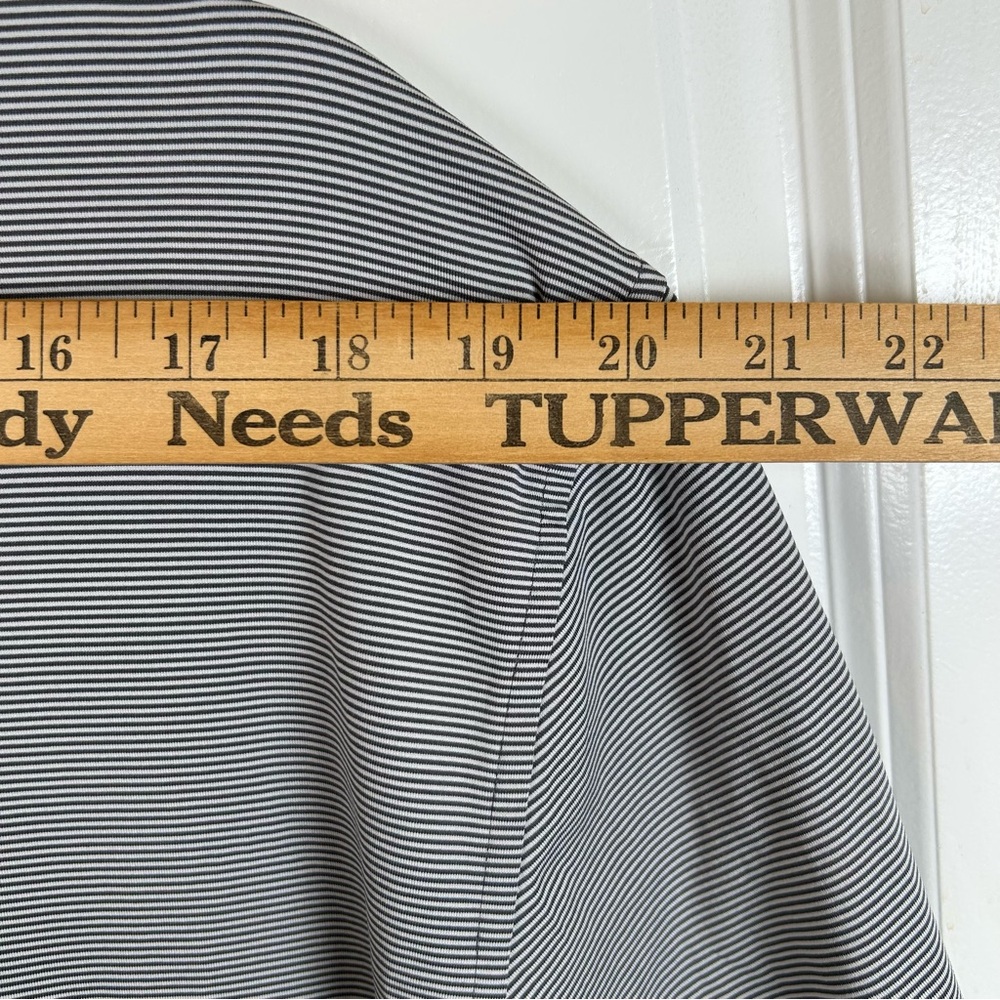 Peter Millar Charcoal Striped Drum Performance Polo Shirt Men’s Size Large - Picture 8 of 11